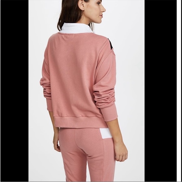 Like New Wildfox Blocked Soto Warm-Up Sport Raina Sweatsuit Mulled Rose Multi - Picture 7 of 15